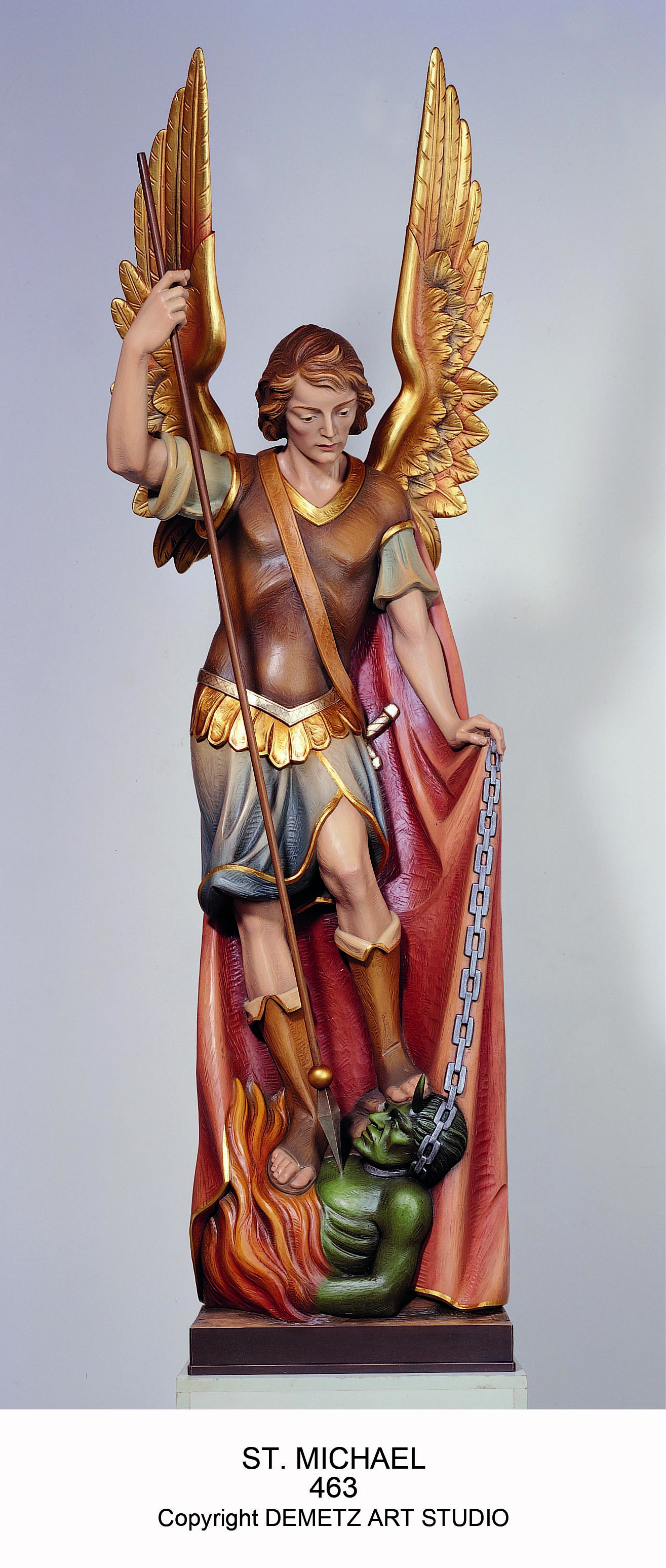 Statue St. Michael 36"/44" Linden Wood