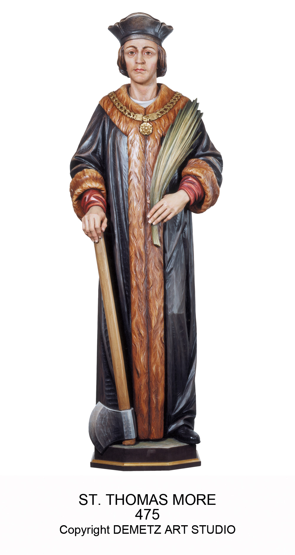 Statue St. Thomas More 48" Linden Wood