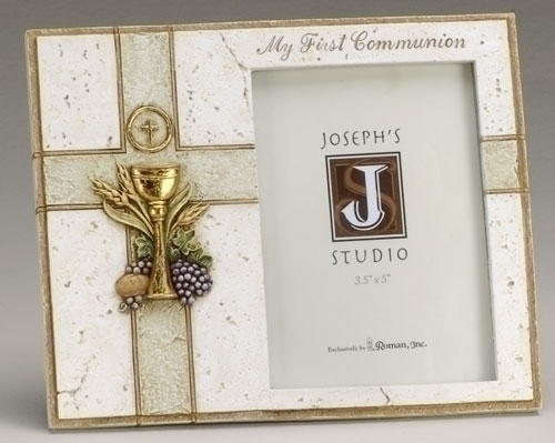 Frame First Communion Gold Chalice & Stone