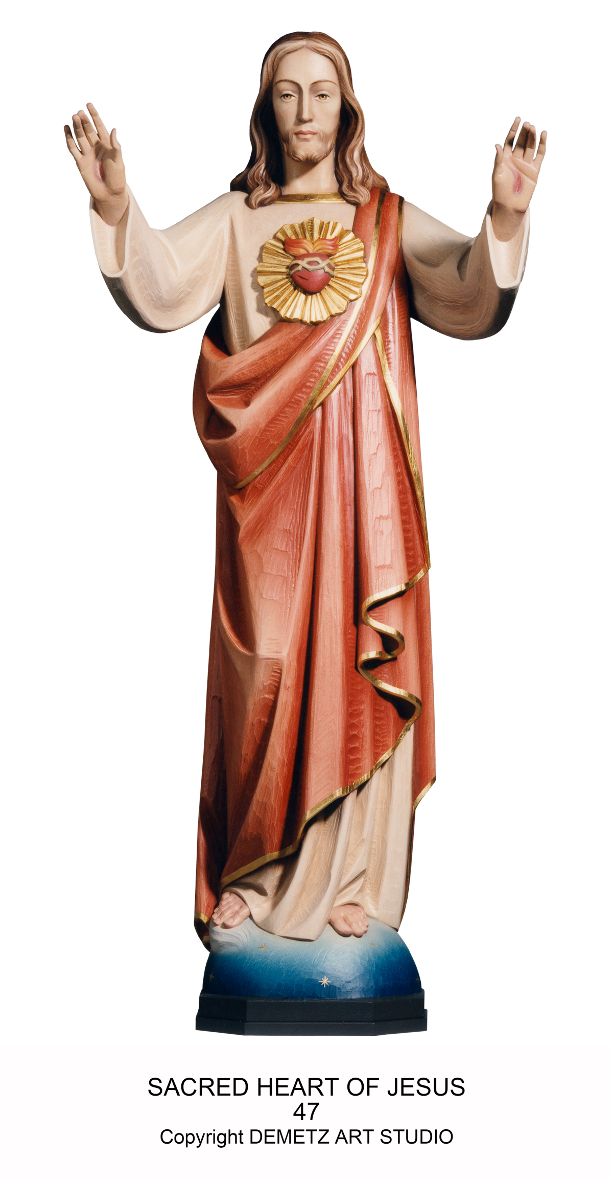 Statue Sacred Heart Of Jesus 36" Linden Wood