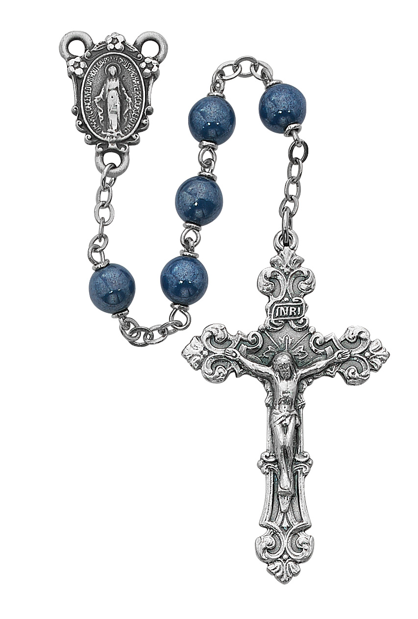 Blue Metallic Rosary