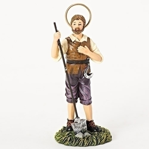 Statue St. Isidore Farmer 3.5 inch Resin Painted Boxed