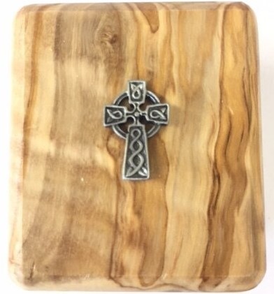 Rosary Box Olive Wood Celtic Cross