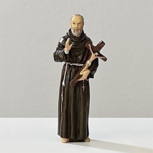 Statue St. Padre Pio 3.5 inch Resin Painted Boxed
