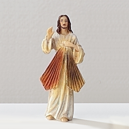 Statue Jesus Divine Mercy 3.5 inch Resin Painted Boxed