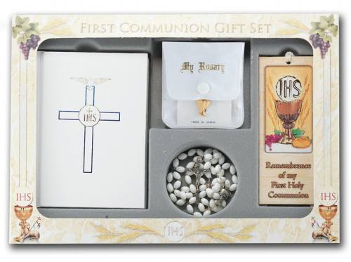 First Communion Gift Set Blessed Trinity Edition White