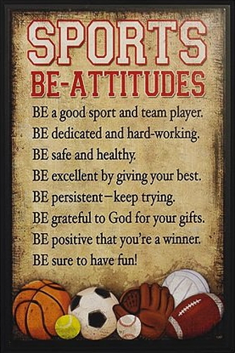 Wall Plaque "Sports Be-Attitudes" Graphic Image