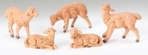 Fontanini 5" Scale Nativity Brown Sheep 5 Pieces