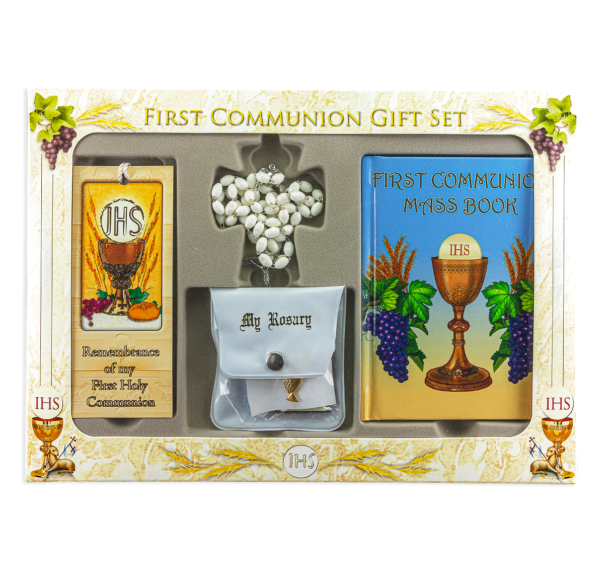 First Communion Gift Set 6 pc Chalice White