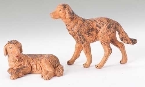 Fontanini 5" Scale Nativity Dogs 2 Pieces