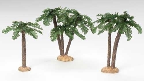 Fontanini 5" Scale Village Multi Trunk Palm Trees 3 Piece Set
