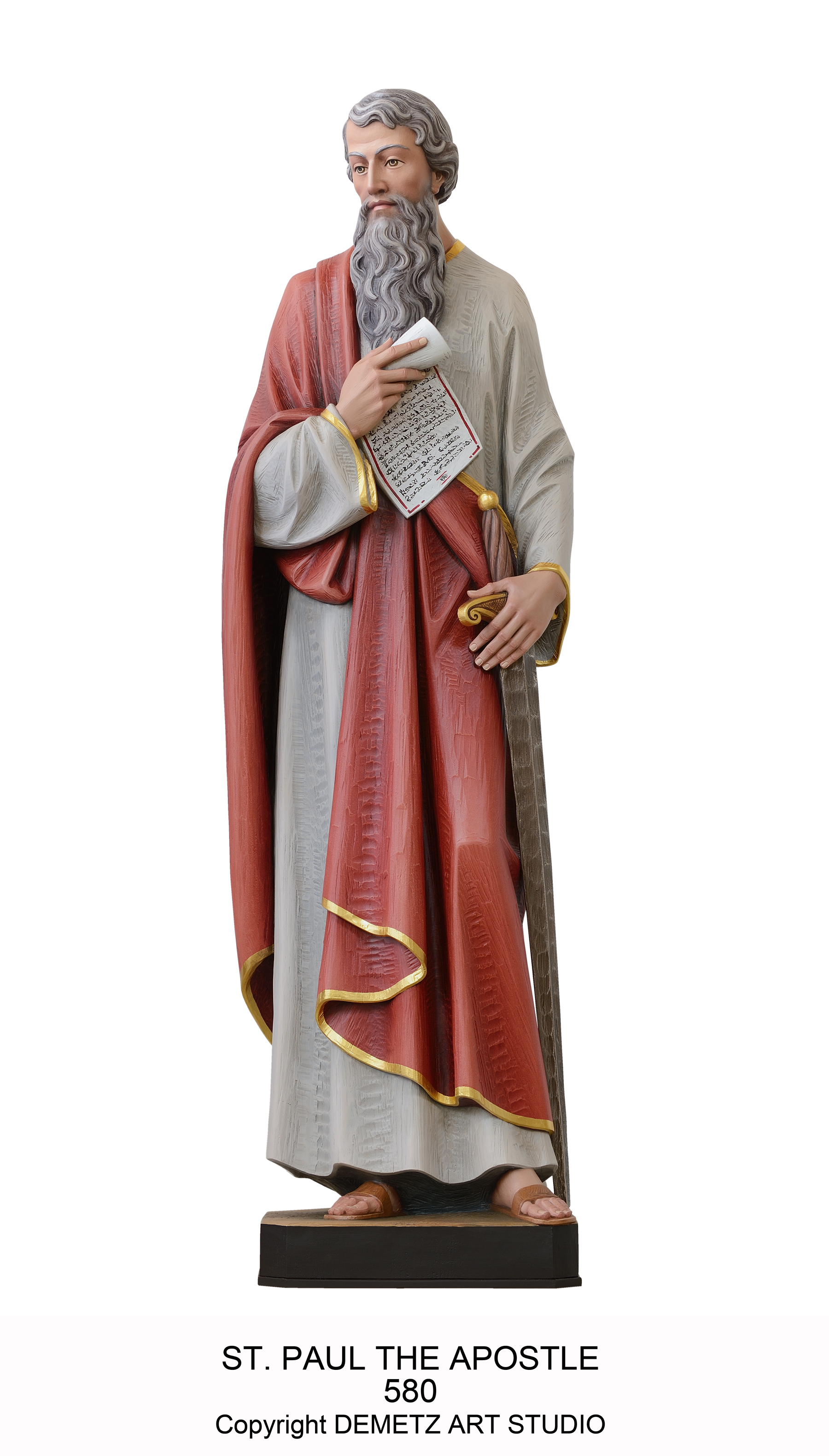 Statue St. Paul The Apostle 36" Linden Wood