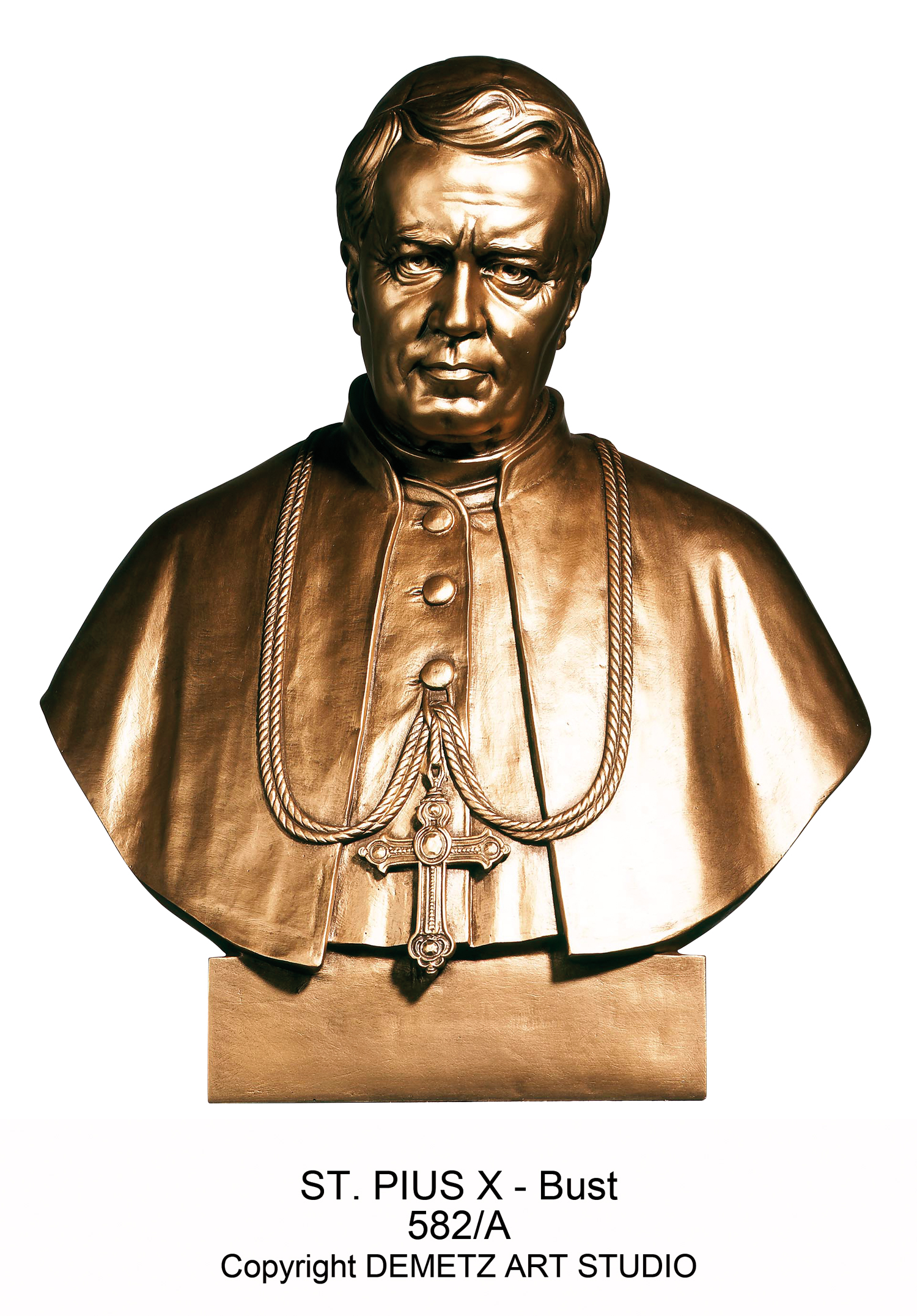 Statue St. Pius X - Bust 28" x 20" Fiberglass