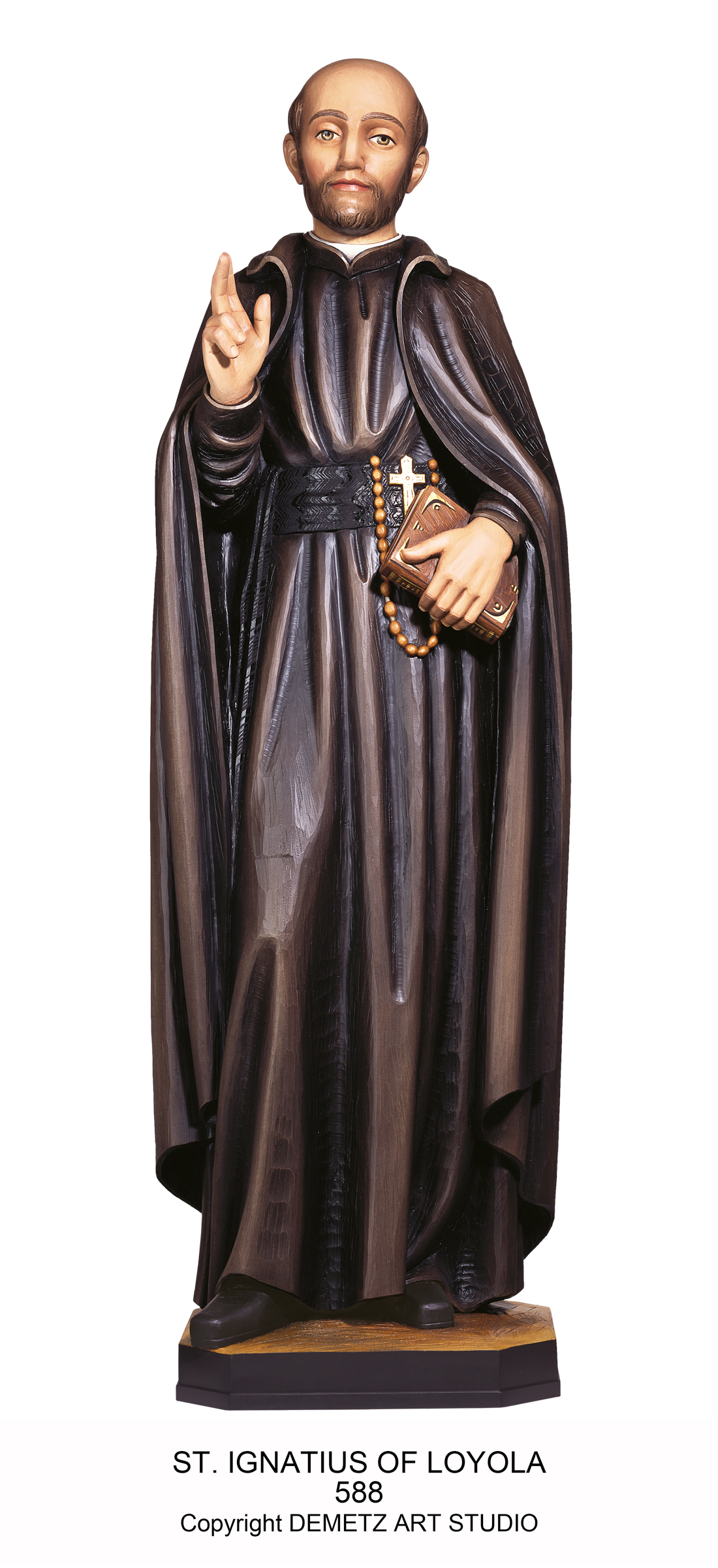Statue St. Ignatius Of Loyola 36" Linden Wood