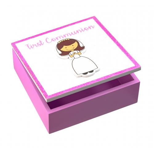 Keepsake Box First Communion Girl Wood