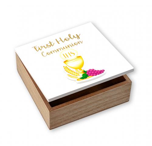 Keepsake Box First Communion Chalice Wood