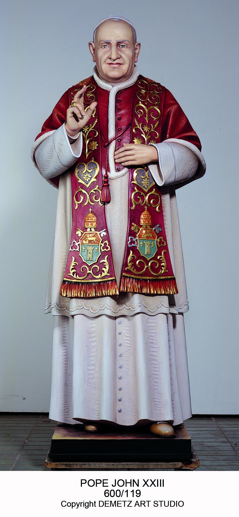 Statue St. John Xxiii (Pope) - Life Size 66" Linden Wood