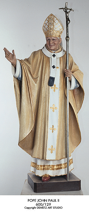 Statue St. John Paul Ii (Pope) 11" Fiberglass