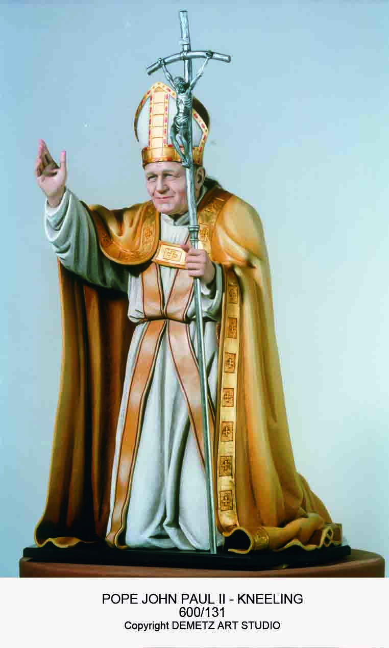 Statue St. John Paul Ii (Pope) - Kneeling 54" Fiberglass