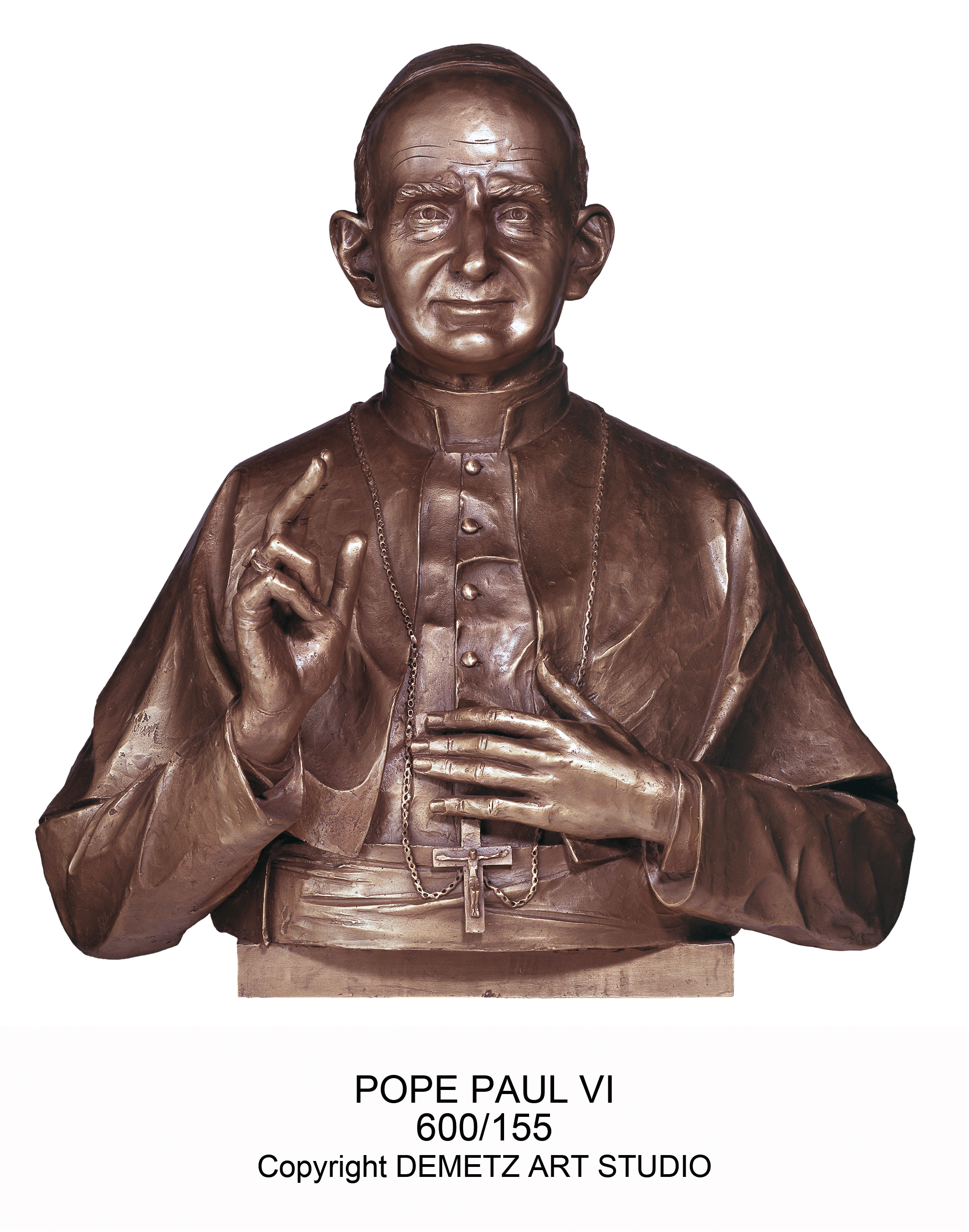 Statue Blessed Paul Vi (Pope) - Bust 24" x 24" x 16" Fiberglass