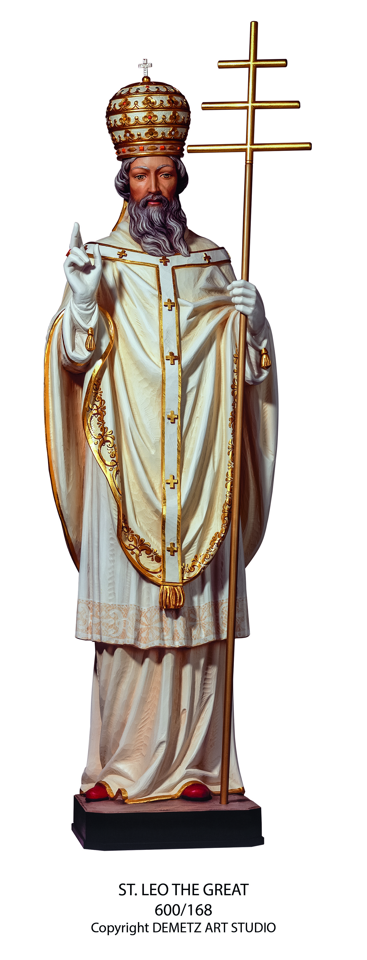 Statue St. Leo The Great - Pope 48" Linden Wood