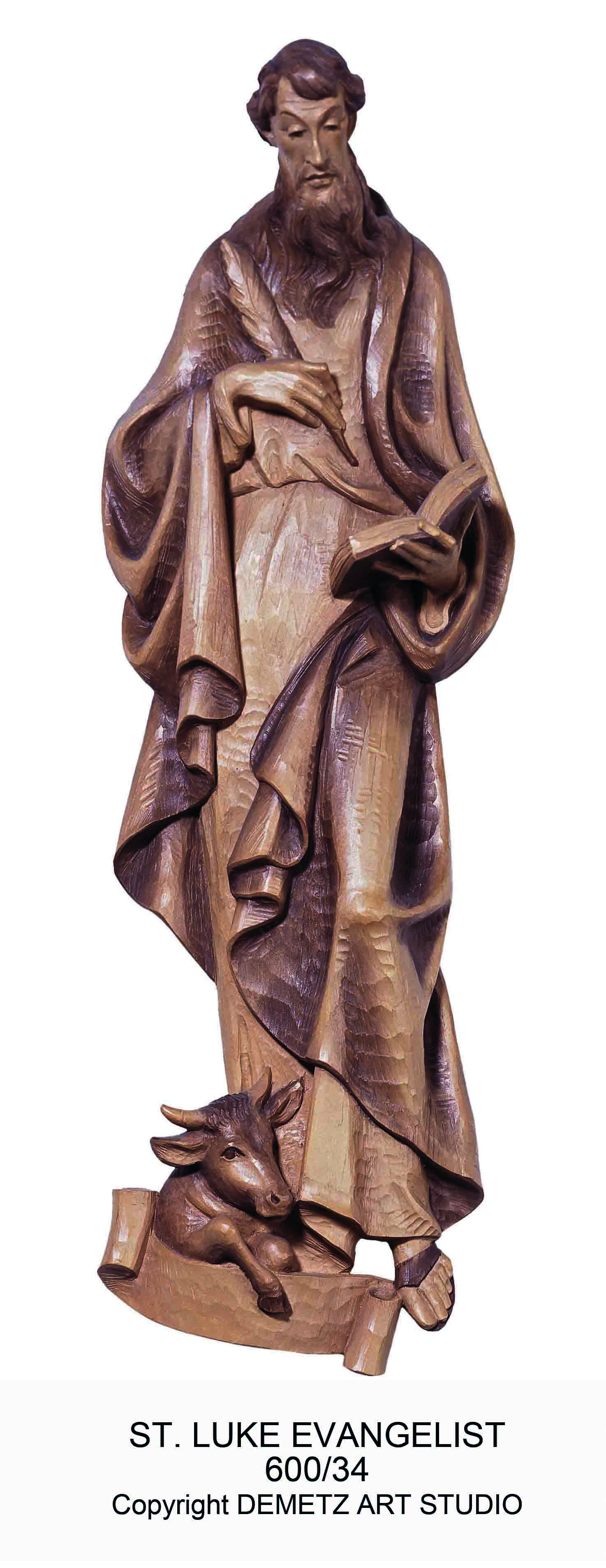 Statue Four Evangelists St. Luke 24" Linden Wood