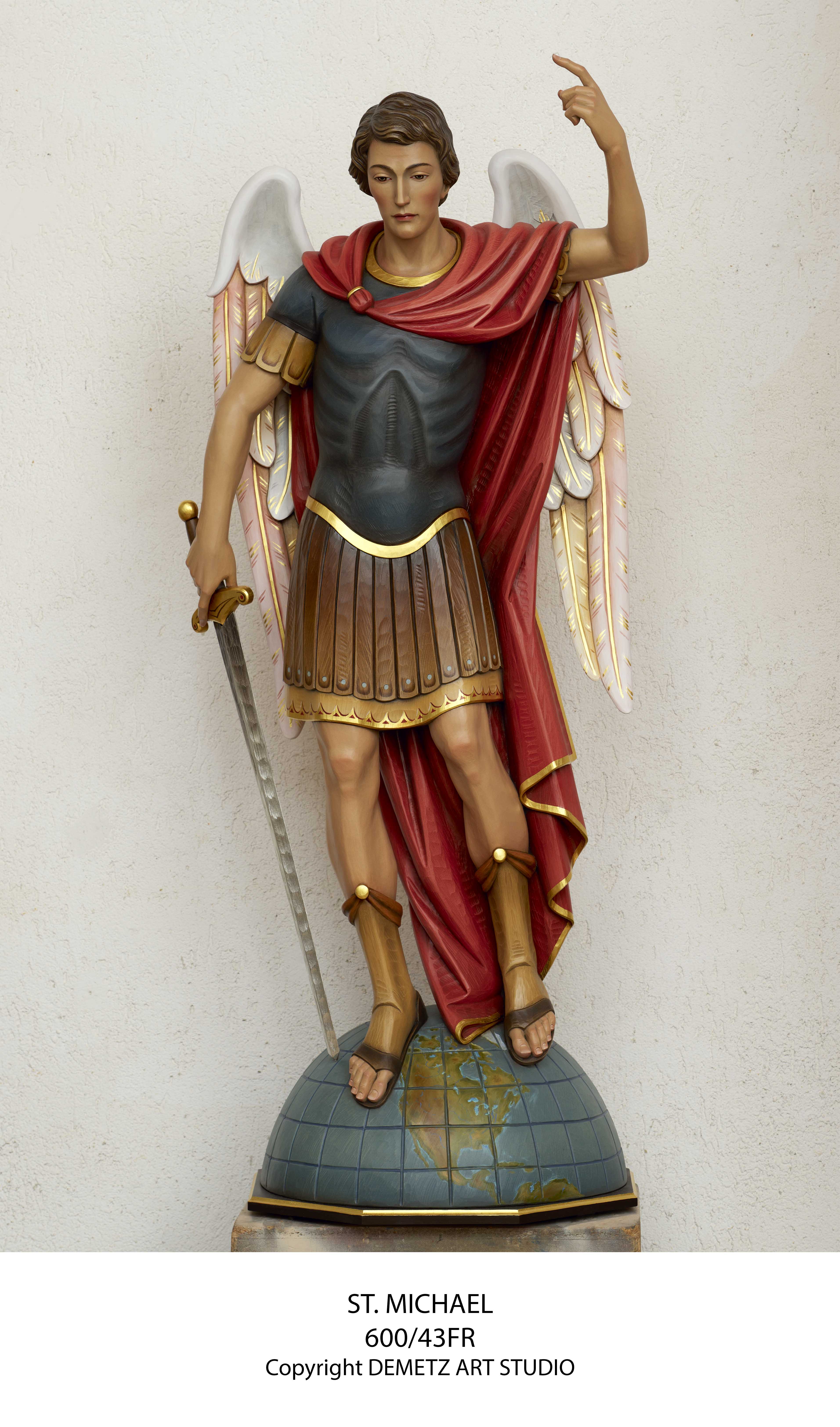 Statue St. Michael - Full Round Figure 60" Linden Wood