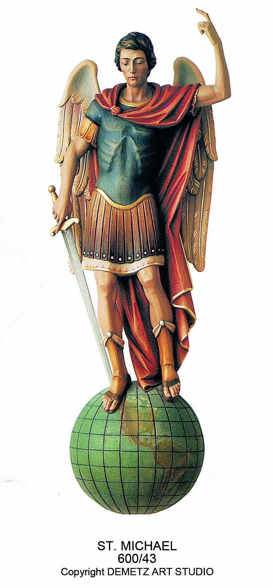 Statue St. Michael - 3/4 Relief 36" Linden Wood