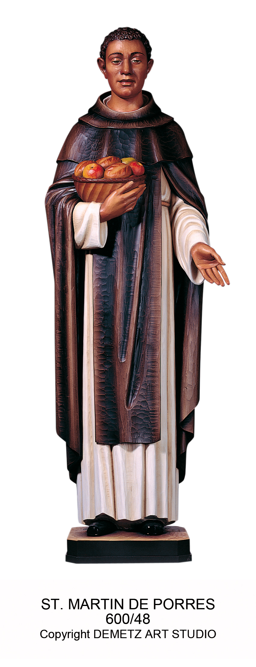 Statue St. Martin De Porres 36" Linden Wood