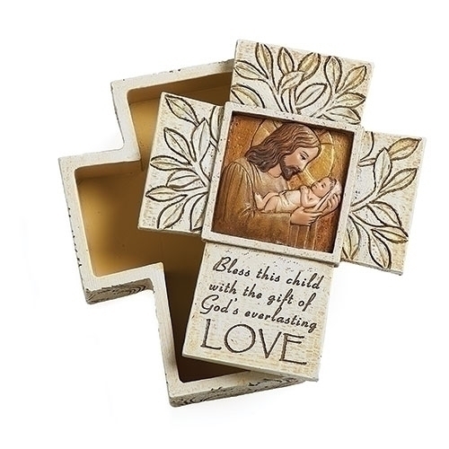 Baptism 3.5" Rosary Box Jesus Loves Me