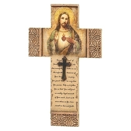 Cross Wall 8" Sacred Heart