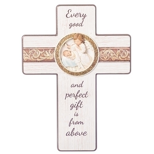 Baptism 14" JStudio Wall Cross Every Good Gift