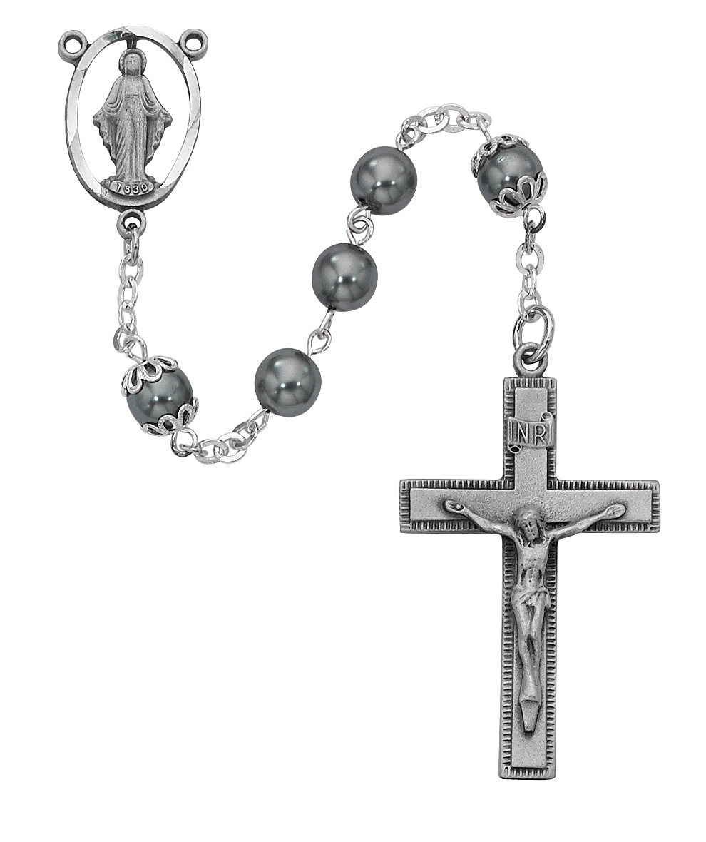 Imitation Hematite Rosary