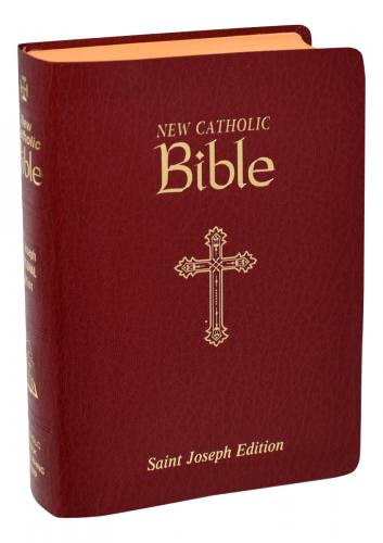 New Catholic Bible St. Joseph Regular Print Im Leather Burgundy