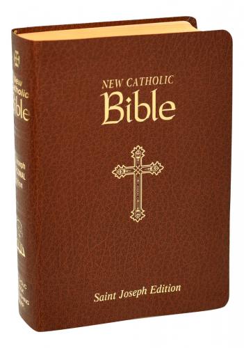 New Catholic Bible St. Joseph Regular Print Im Leather Brown