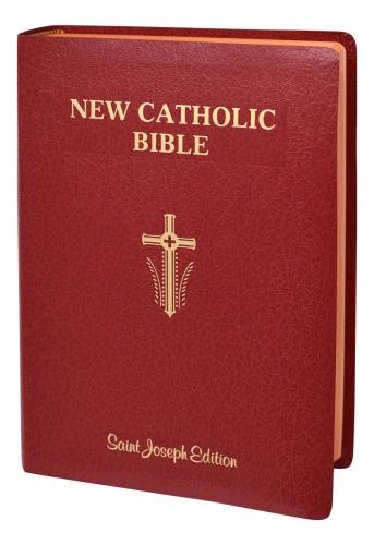New Catholic Bible St. Joseph Giant Type Imit Leather Red