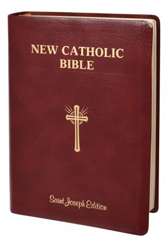 New Catholic Bible St. Joseph Giant Type Leather Burgundy
