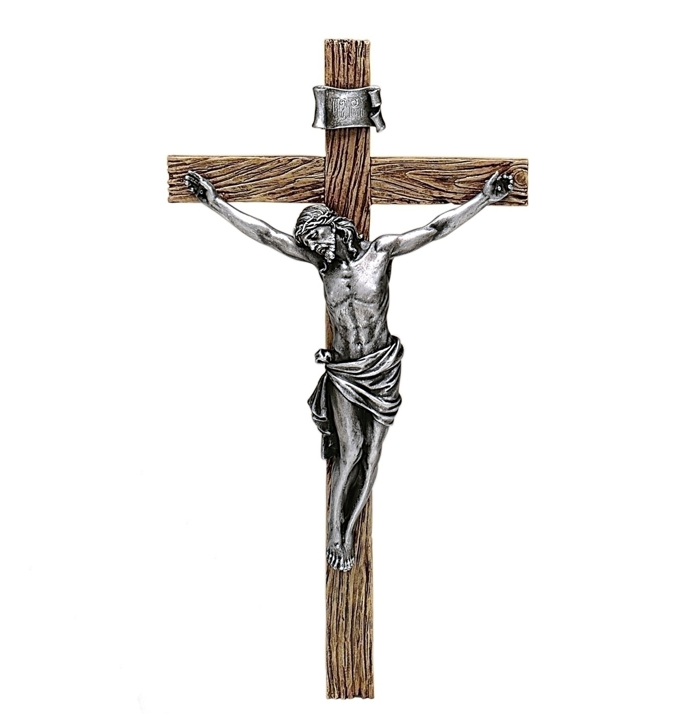 Crucifix Wall 8.25" Antique Silver