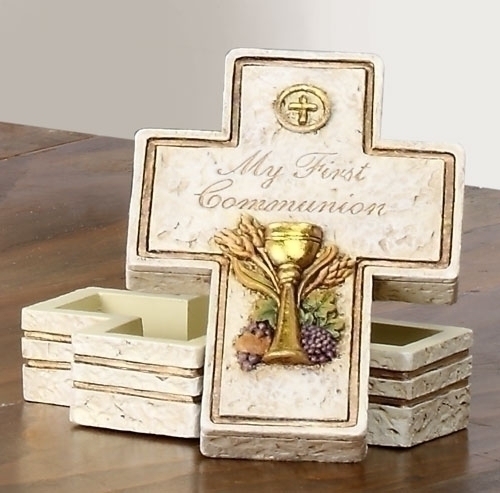 Rosary Box First Communion Gold Chalice & Stone Resin