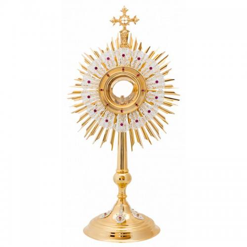 Monstrance Gold Plate Sunbeam with Case
