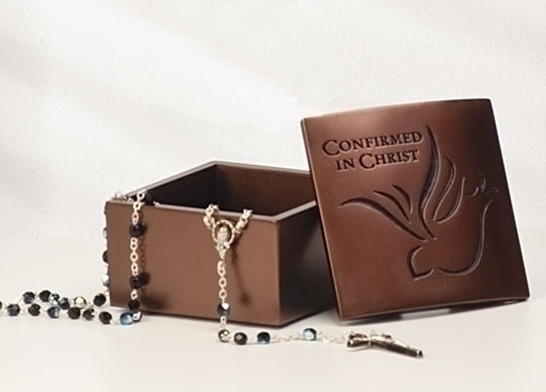 Confirmation Rosary Box 3" High