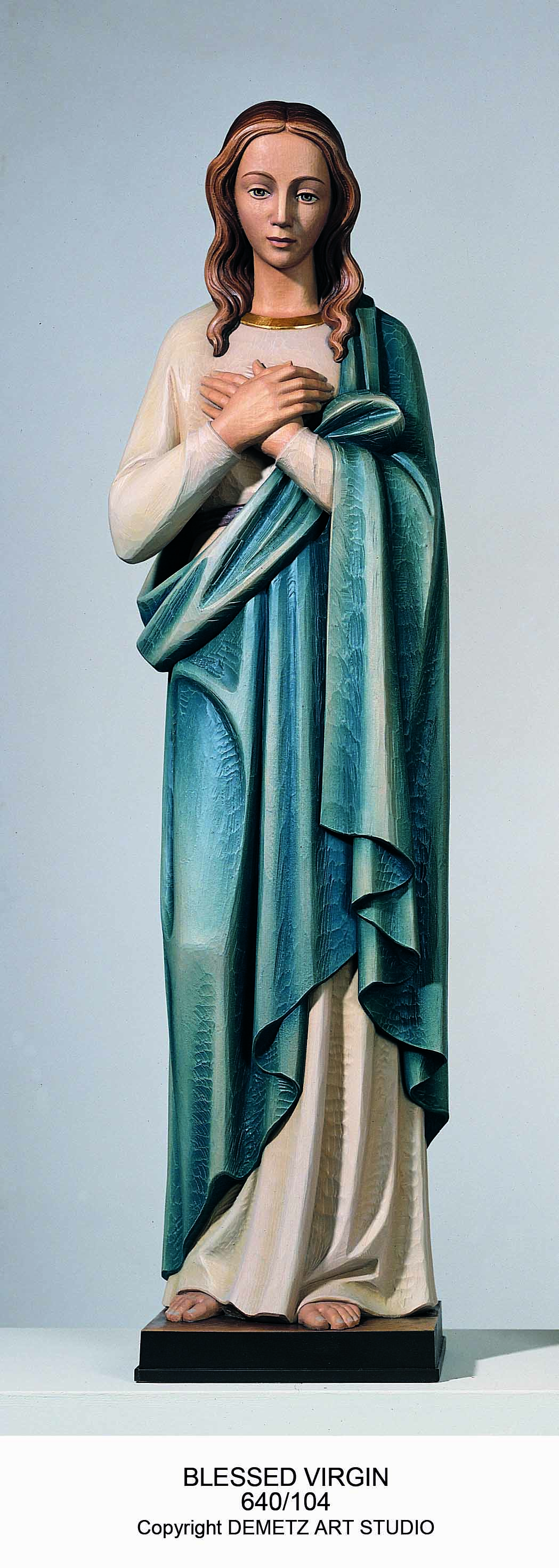 Statue Blessed Virgin 60" Linden Wood