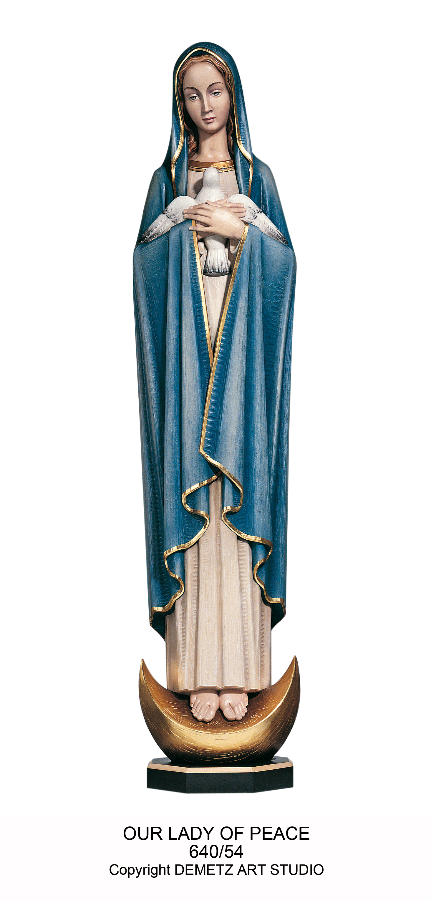 Statue Our Lady Of Peace 36" Linden Wood