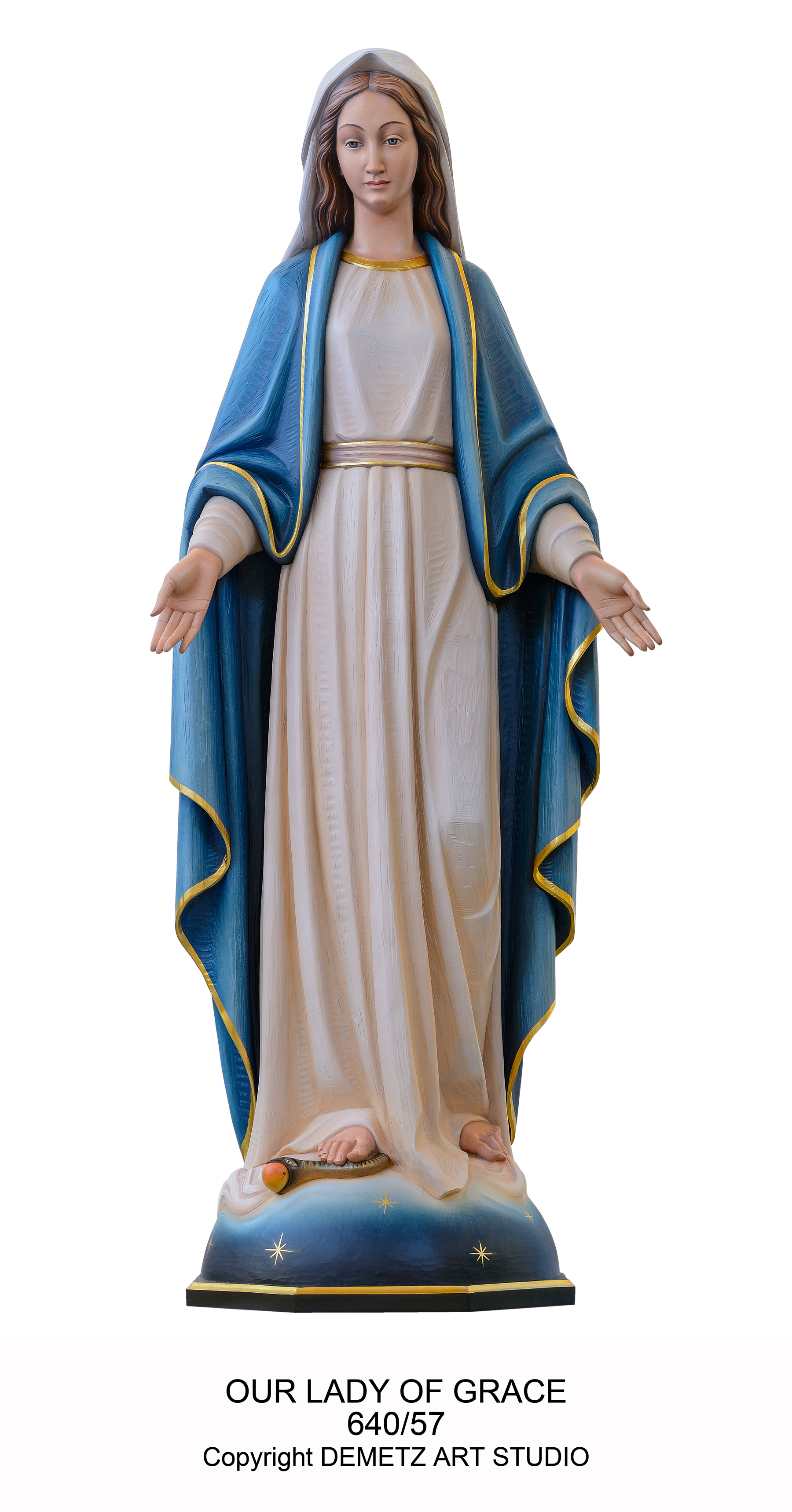 Statue Our Lady Of Grace 24" Linden Wood