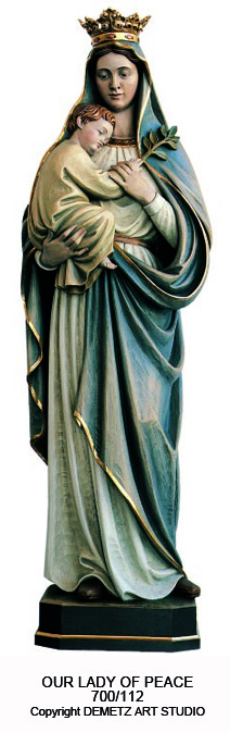 Statue Our Lady Of Peace 36" Linden Wood