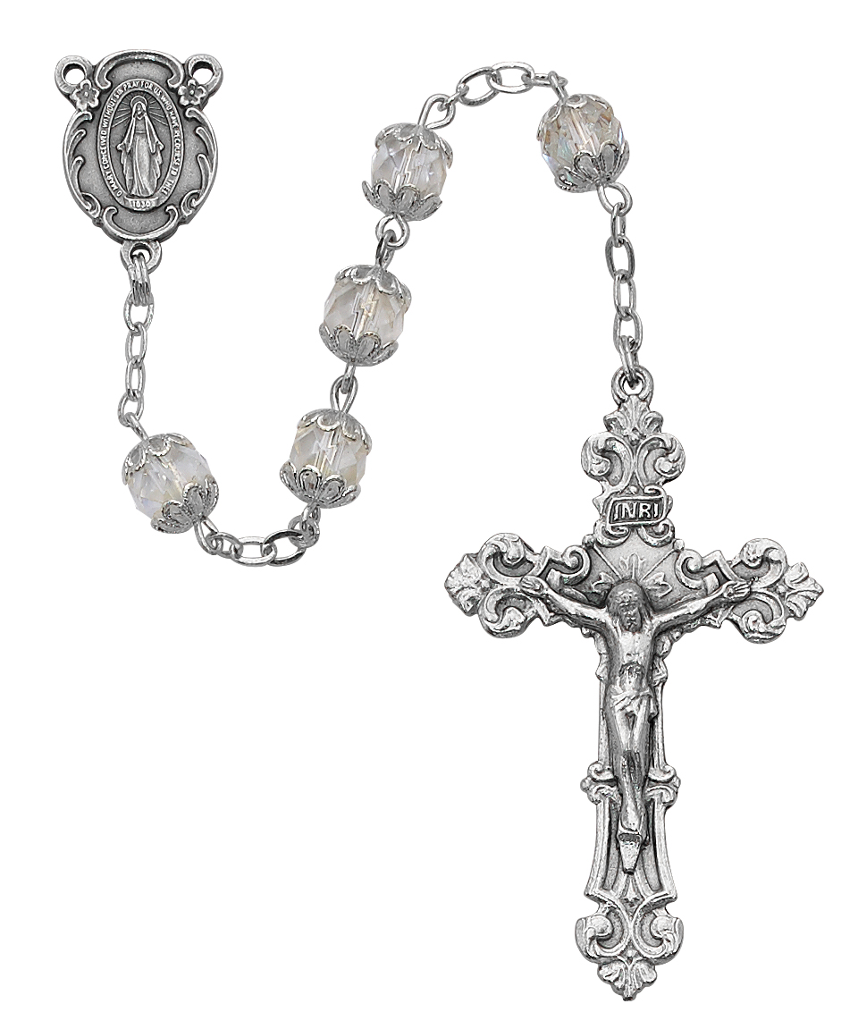 Aurora Glass Capped Rosary
