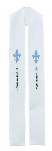 Stole Poly Linen Weave Fleur De Lis Easter Lily