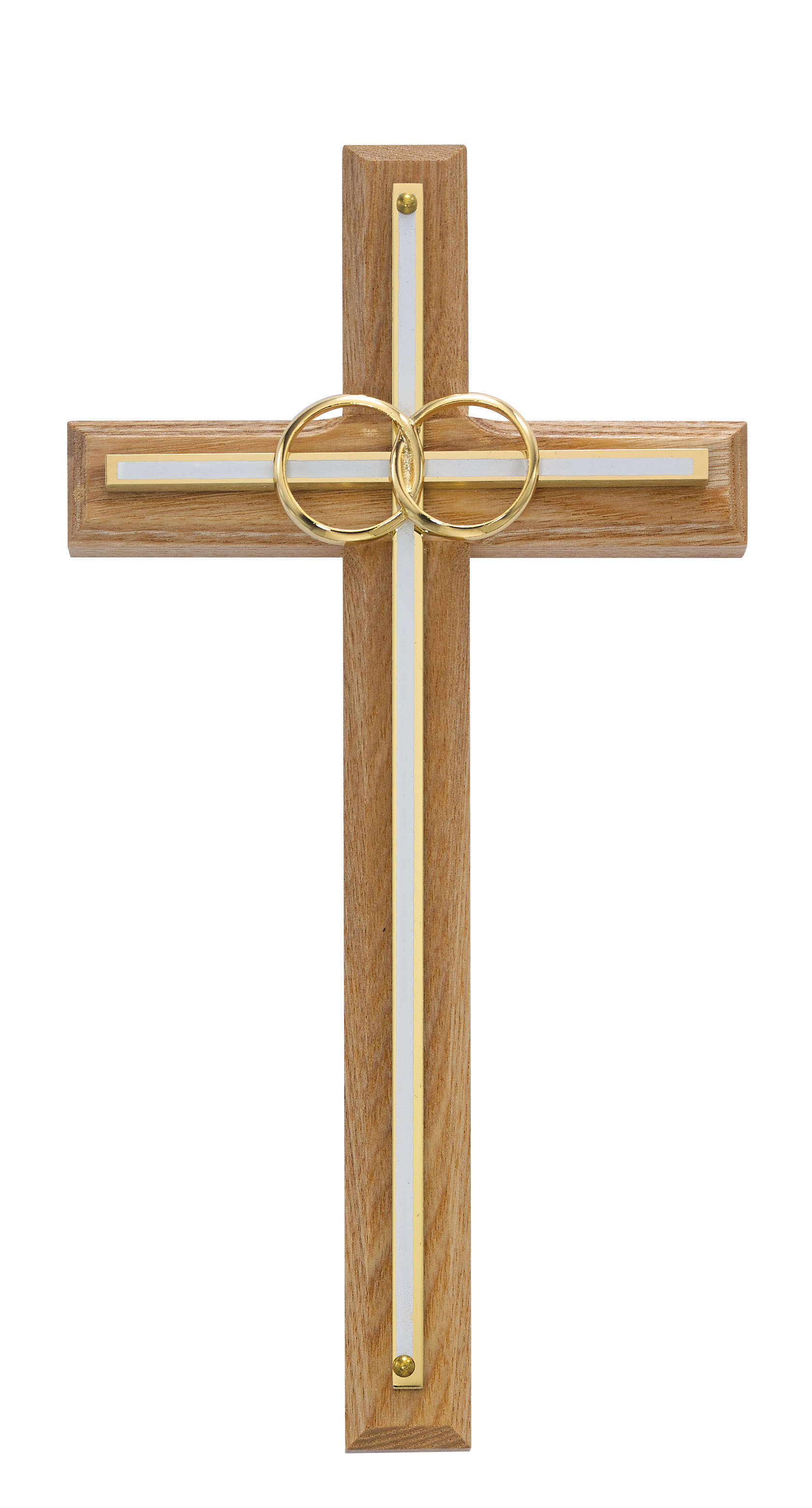 8in. Oak with Overlay Wedding Cross