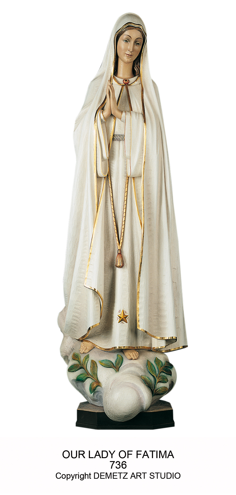 Statue Our Lady Of Fatima 24" Linden Wood