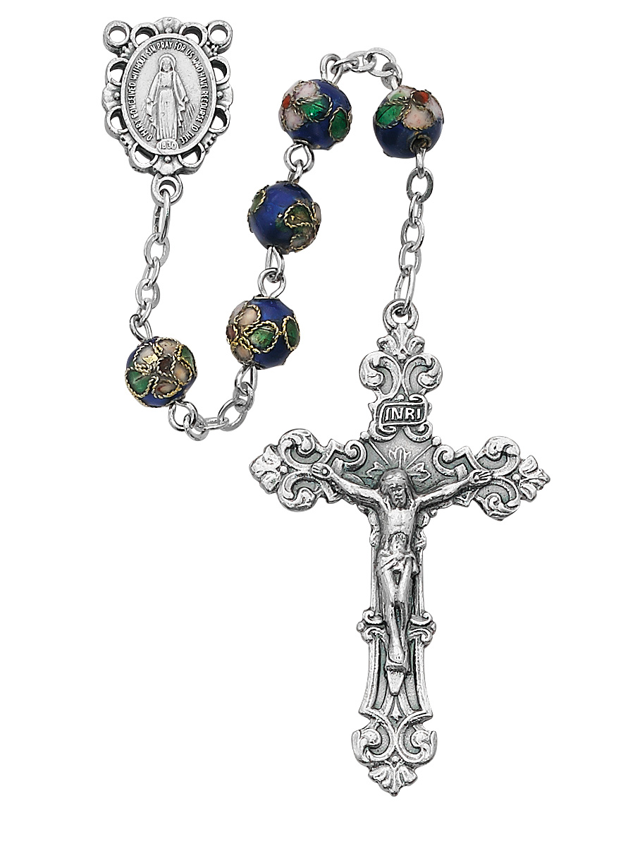 Blue Cloisonne Rosary